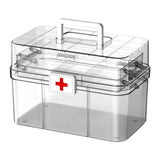 Maxbell Medical Storage Box Clear Dustproof Family Medical Storage Organizer Bin 32.2cmx21cmx20.9cm