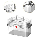 Maxbell Medical Storage Box Clear Dustproof Family Medical Storage Organizer Bin 32.2cmx21cmx20.9cm