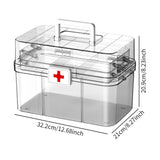 Maxbell Medical Storage Box Clear Dustproof Family Medical Storage Organizer Bin 32.2cmx21cmx20.9cm