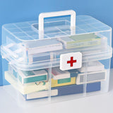 Maxbell Medical Storage Box Clear Dustproof Family Medical Storage Organizer Bin 32.2cmx21cmx20.9cm