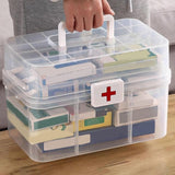 Maxbell Medical Storage Box Clear Dustproof Family Medical Storage Organizer Bin 32.2cmx21cmx20.9cm
