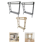 Maxbell Clothes Organizer Rack with Shelf Clothing Rack for Balcony Cloakroom Shirts Black