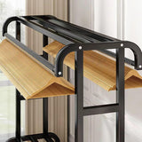 Maxbell Clothes Organizer Rack with Shelf Clothing Rack for Balcony Cloakroom Shirts Black