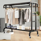Maxbell Clothes Organizer Rack with Shelf Clothing Rack for Balcony Cloakroom Shirts Black
