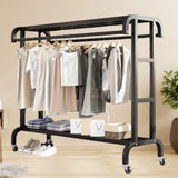 Maxbell Clothes Organizer Rack with Shelf Clothing Rack for Balcony Cloakroom Shirts Gray