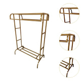 Maxbell Clothes Organizer Rack with Shelf Clothing Rack for Balcony Cloakroom Shirts Gold