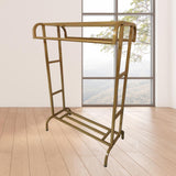 Maxbell Clothes Organizer Rack with Shelf Clothing Rack for Balcony Cloakroom Shirts Gold