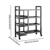 Maxbell Storage Shelves with Wheels Metal Shelving Rack for Basement Bathroom Pantry 80cmx108cm