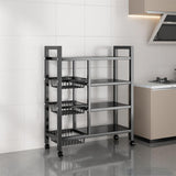 Maxbell Storage Shelves with Wheels Metal Shelving Rack for Basement Bathroom Pantry 80cmx108cm