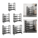 Maxbell Storage Shelves with Wheels Metal Shelving Rack for Basement Bathroom Pantry 80cmx108cm