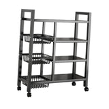 Maxbell Storage Shelves with Wheels Metal Shelving Rack for Basement Bathroom Pantry 80cmx108cm