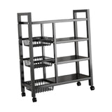 Maxbell Storage Shelves with Wheels Metal Shelving Rack for Basement Bathroom Pantry 80cmx108cm