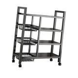 Maxbell Storage Shelves with Wheels Metal Shelving Rack for Basement Bathroom Pantry 80cmx108cm