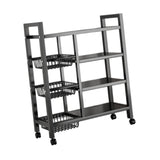 Maxbell Storage Shelves with Wheels Metal Shelving Rack for Basement Bathroom Pantry 80cmx108cm