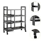 Maxbell Storage Shelves with Wheels Metal Shelving Rack for Basement Bathroom Pantry 80cmx108cm