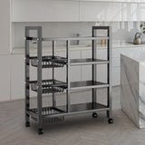 Maxbell Storage Shelves with Wheels Metal Shelving Rack for Basement Bathroom Pantry 80cmx108cm