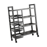 Maxbell Storage Shelves with Wheels Metal Shelving Rack for Basement Bathroom Pantry 80cmx135cm