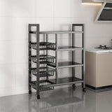 Maxbell Storage Shelves with Wheels Metal Shelving Rack for Basement Bathroom Pantry 80cmx135cm