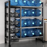 Maxbell Storage Shelves with Wheels Metal Shelving Rack for Basement Bathroom Pantry 80cmx135cm