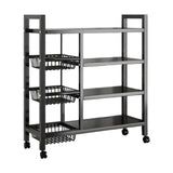 Maxbell Storage Shelves with Wheels Metal Shelving Rack for Basement Bathroom Pantry 90cmx108cm