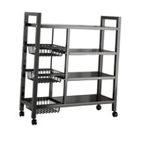 Maxbell Storage Shelves with Wheels Metal Shelving Rack for Basement Bathroom Pantry 90cmx108cm