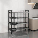 Maxbell Storage Shelves with Wheels Metal Shelving Rack for Basement Bathroom Pantry 90cmx108cm