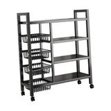 Maxbell Storage Shelves with Wheels Metal Shelving Rack for Basement Bathroom Pantry 90cmx135cm