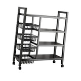 Maxbell Storage Shelves with Wheels Metal Shelving Rack for Basement Bathroom Pantry 90cmx135cm