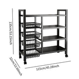 Maxbell Storage Shelves with Wheels Metal Shelving Rack for Basement Bathroom Pantry 115cmx135cm