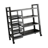 Maxbell Storage Shelves with Wheels Metal Shelving Rack for Basement Bathroom Pantry 115cmx135cm