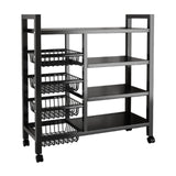 Maxbell Storage Shelves with Wheels Metal Shelving Rack for Basement Bathroom Pantry 115cmx135cm