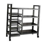 Maxbell Storage Shelves with Wheels Metal Shelving Rack for Basement Bathroom Pantry 115cmx135cm