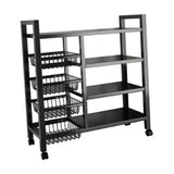 Maxbell Storage Shelves with Wheels Metal Shelving Rack for Basement Bathroom Pantry 115cmx135cm