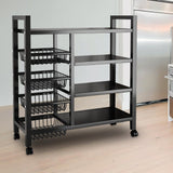 Maxbell Storage Shelves with Wheels Metal Shelving Rack for Basement Bathroom Pantry 115cmx135cm