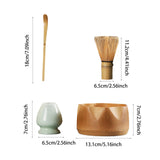 Maxbell Matcha Whisk Set Portable Matcha Whisk Matcha Set for Starter Tea Lover Home Brown Cyan White