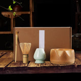 Maxbell Matcha Whisk Set Portable Matcha Whisk Matcha Set for Starter Tea Lover Home Brown Cyan White