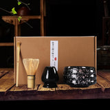Maxbell Matcha Whisk Set Portable Matcha Whisk Matcha Set for Starter Tea Lover Home Black