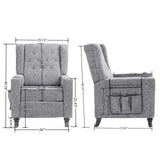 Maxbell Arm Pushing Recliner Chair, Modern Button Tufted Wingback Push Back Recliner