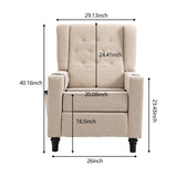 Maxbell Arm Pushing Recliner Chair, Modern Button Tufted Wingback Push Back Recliner