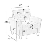 Maxbell 35" Modern Living Room Armchair Linen Upholstered Couch Furniture for Home