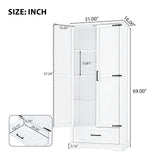 Maxbell Tall Bathroom Storage Cabinet, Cabinet with Two Doors and One Drawer,