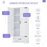 Maxbell Tall Bathroom Storage Cabinet, Cabinet with Two Doors and One Drawer,