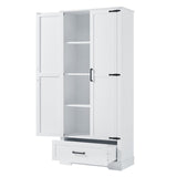 Maxbell Tall Bathroom Storage Cabinet, Cabinet with Two Doors and One Drawer,