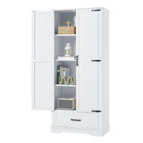 Maxbell Tall Bathroom Storage Cabinet, Cabinet with Two Doors and One Drawer,