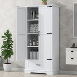 Maxbell Tall Bathroom Storage Cabinet, Cabinet with Two Doors and One Drawer,