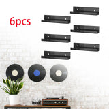 Maxbell 6Pcs Vinyl Record Display Shelves Wall Rack for Album Home Living Room