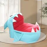 Maxbell Cute Shark Kids Sofa No Stuffing Animal Storage Bag Chair for Playroom Decor