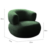 Maxbell Single Sofa Soft Comfortable Nordic Floor Sofa for Dorm Bedroom Reading Room Green