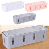 Maxbell Cable Power Plug Storage Box Cable Organizer for Desktop Apartment Farmhouse White