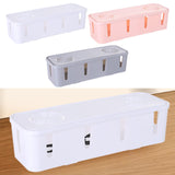 Maxbell Cable Power Plug Storage Box Cable Organizer for Desktop Apartment Farmhouse White